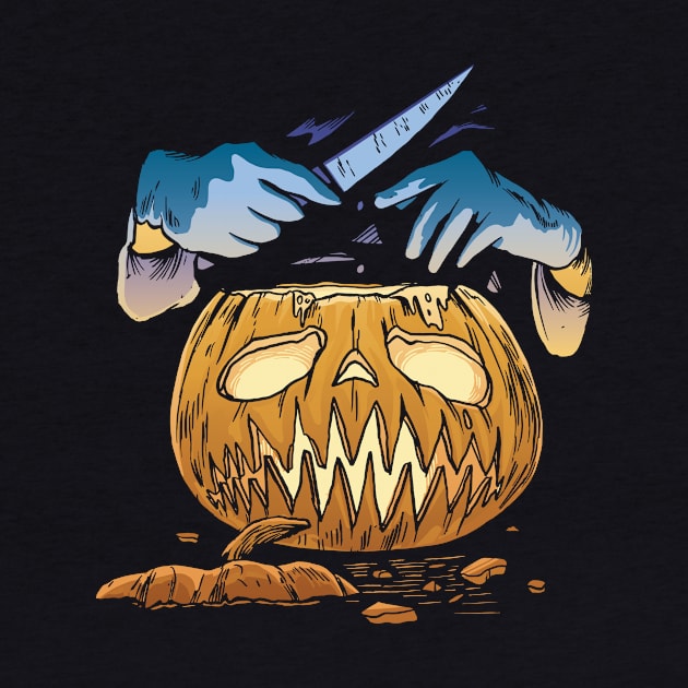 Halloween Pumpkin Scary Face Spooky Serial Killer by Kribis